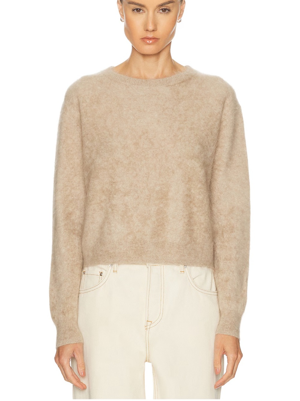 Guest in Residence Grizzly Crew Sweater in Taupe
